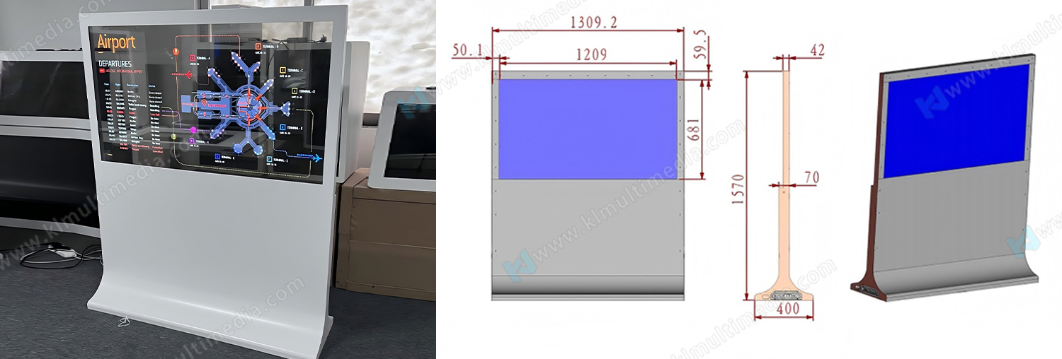55 بوصة واقفة على الأرض